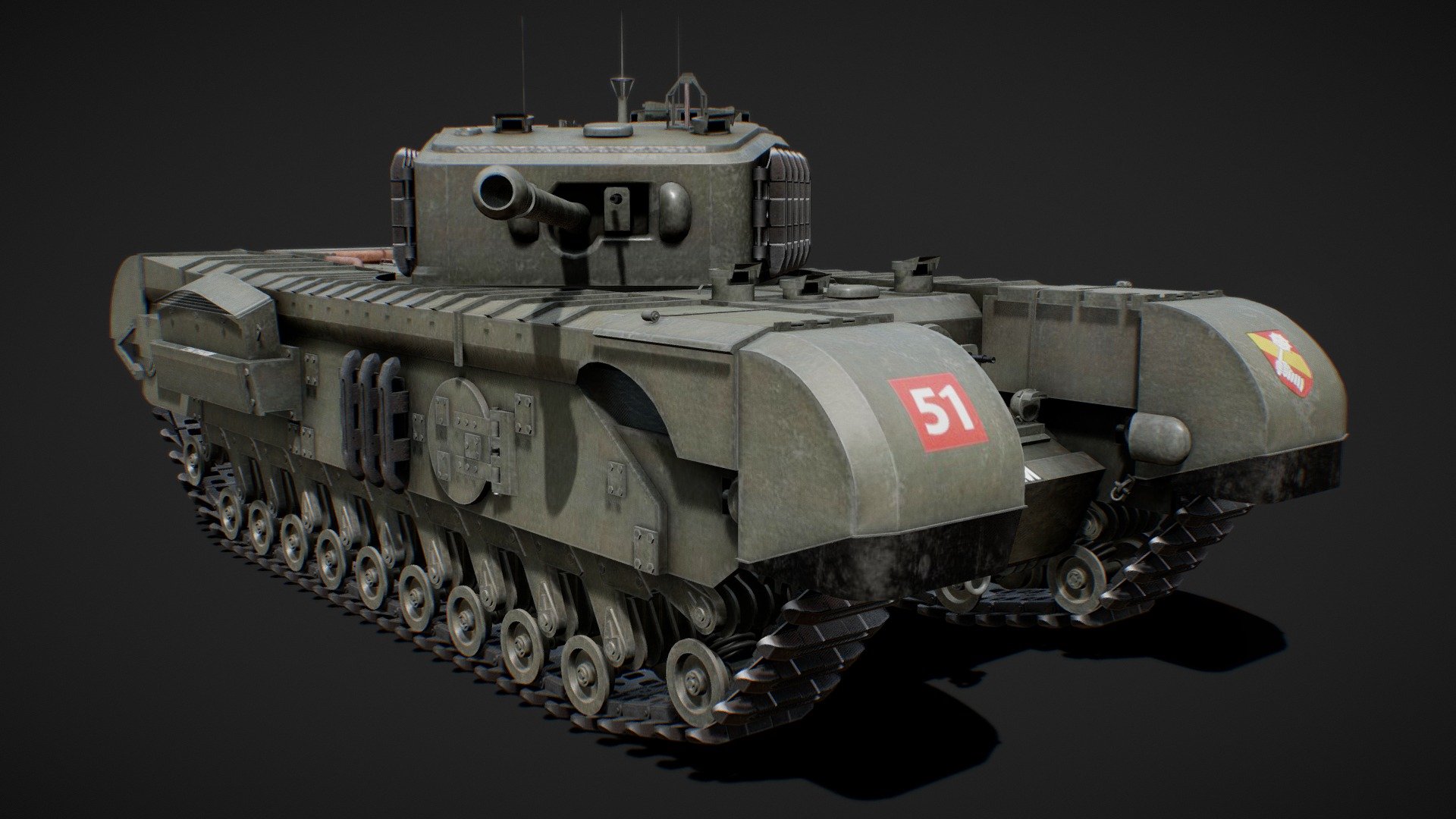 Churchill Mk. VII A22F- WW2 British Heavy Tank - Buy Royalty Free 3D model  by JEROLPOA (@JEROLPOA) [b77c996]