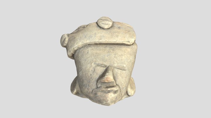 Mayan Head Sculpture 3D Model