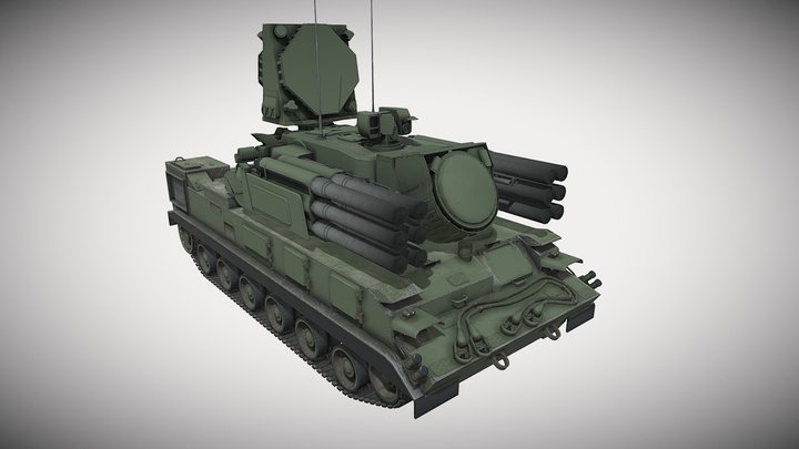 Lowpoly Pantsir-S2 Missile System 3D Model