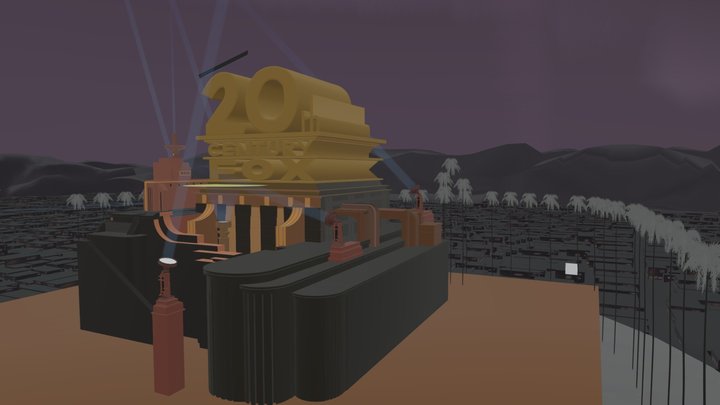 20th Century Fox logo (2009-2013) remake (4_3 Sc 3D Model