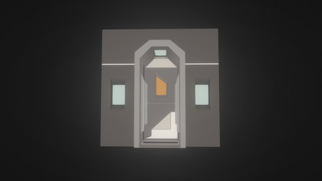 Low poly Door 3D Model