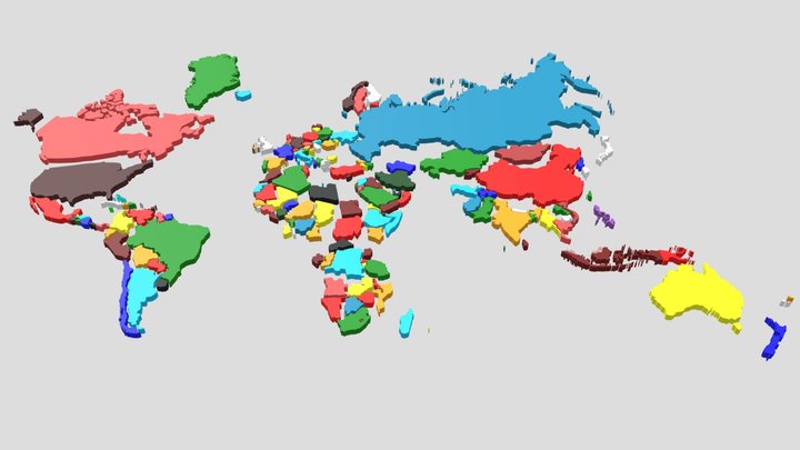All Countries Separable Maps | World map 3D Model