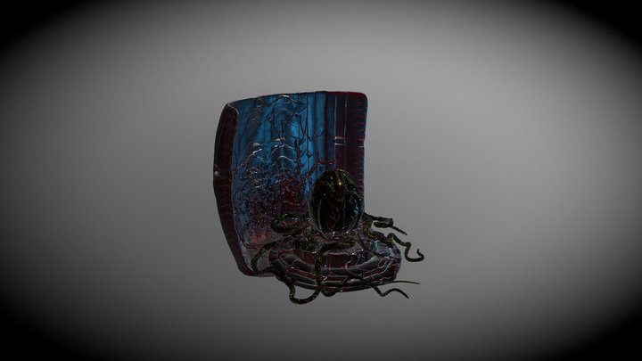 Alien Inspired Egg Diorama 3D Model