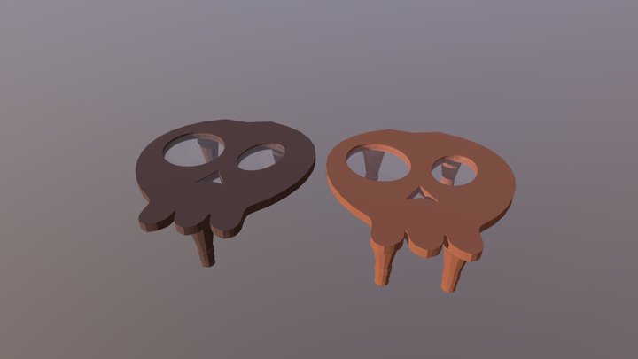 Low-Poly Skull Table 3D Model