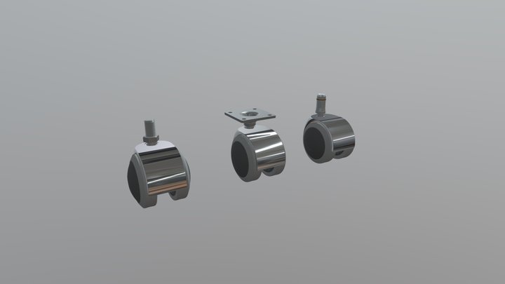 Office chair caster wheels 3D Model