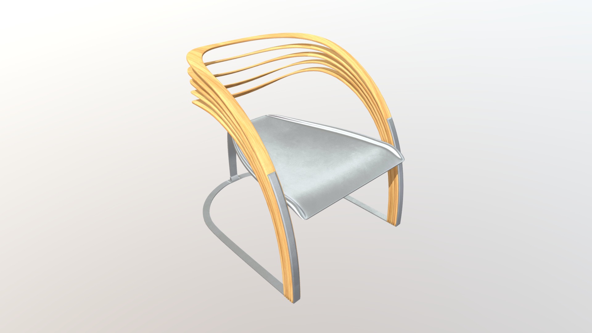3D model Metal Wood Chair - This is a 3D model of the Metal Wood Chair. The 3D model is about logo.