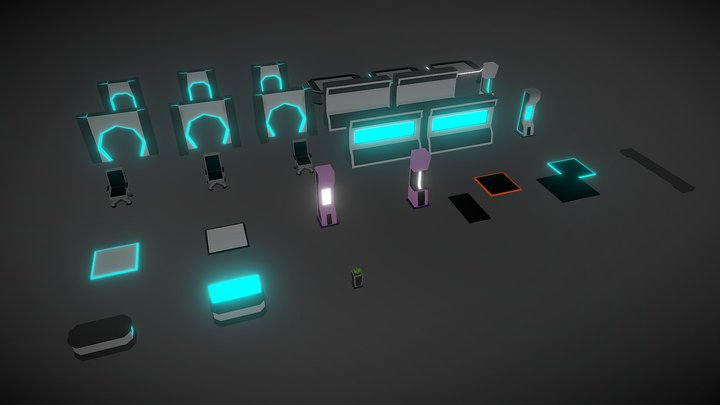 Prototype Light - Tutorial Level Assets 3D Model