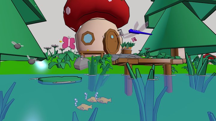 Mushroom House 3D Model
