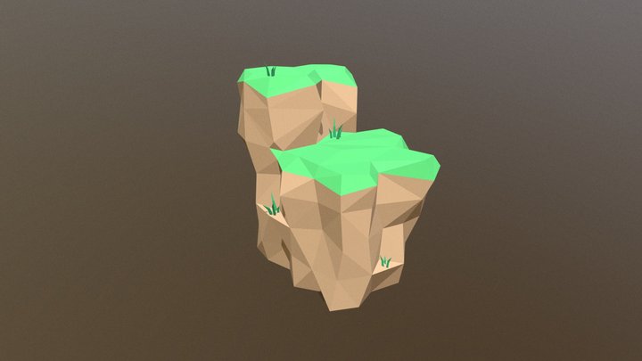 Low poly Cliff 3D Model