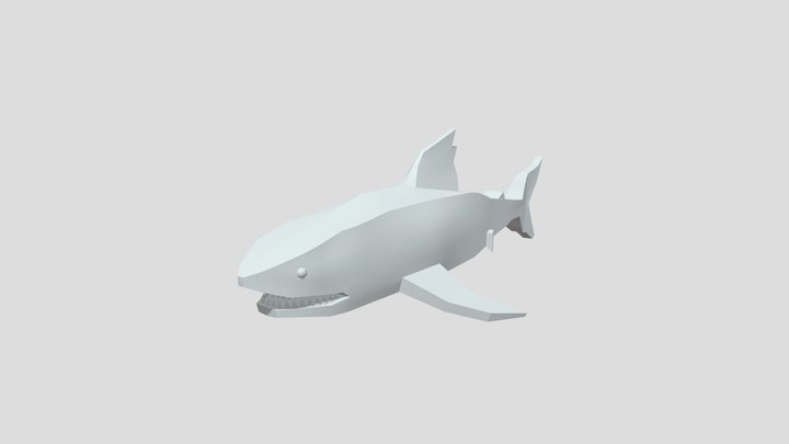 Dystopian Shark Low Poly Mesh 3D Model
