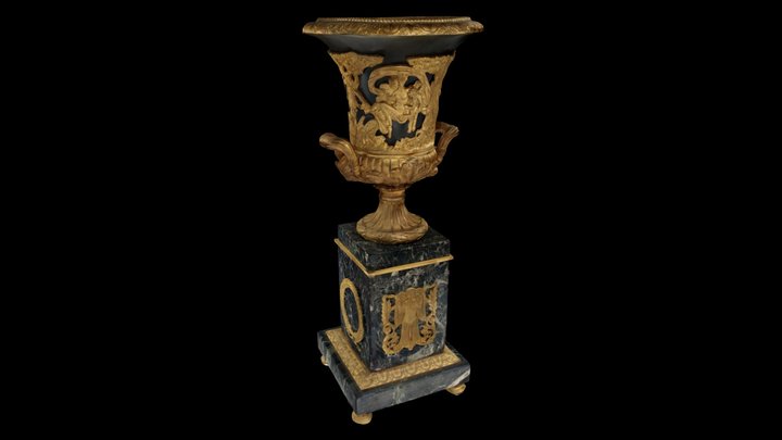Lot 182 - Paire vases Médicis bronze doré 19e s 3D Model