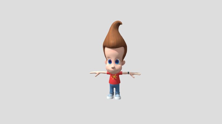 Jimmy Neutron with retro watch 3D Model