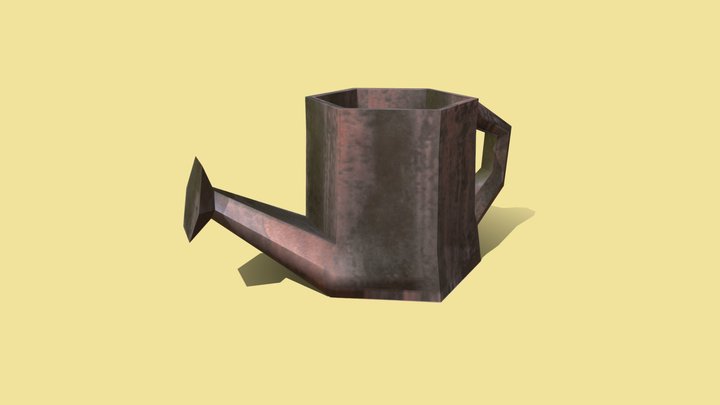 Low Poly Watering Can 3D Model