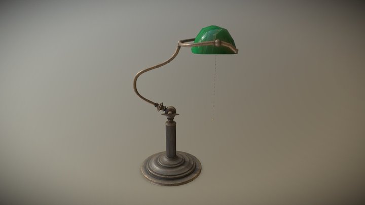 Low Poly PBR Vintage Lamp 3D Model