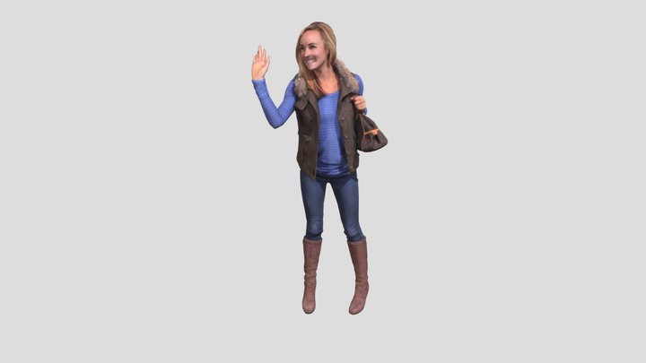 Lady Waving-20kpolys 3D Model