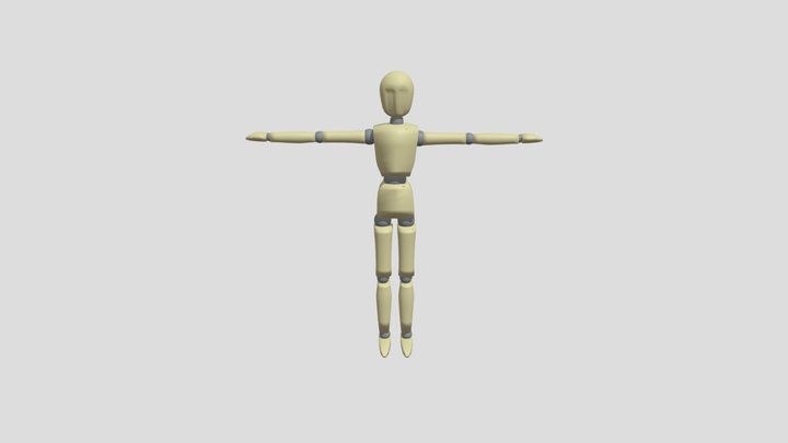 Rigged Drawing Mannequin 3D Model