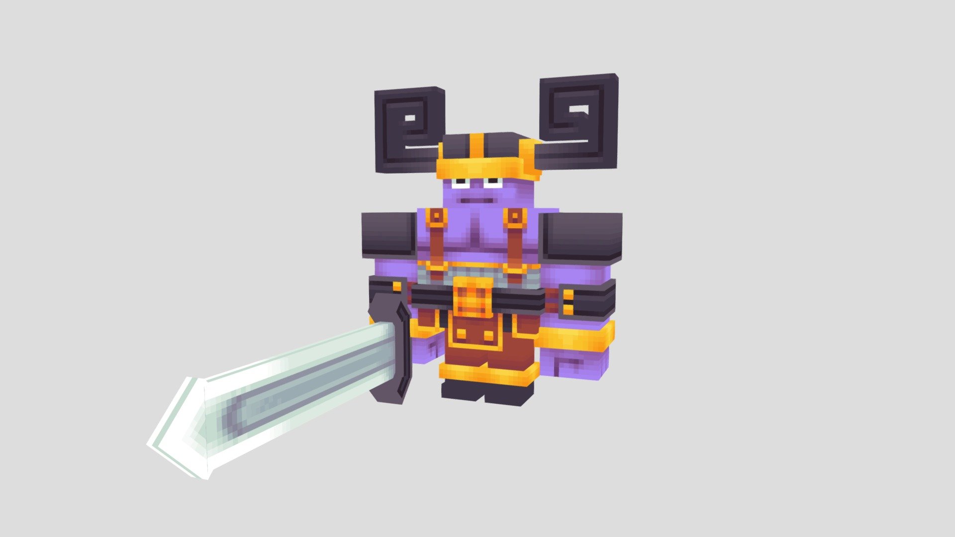 Purple Guy With A Big Sword - 3d Model By Harry Coughlin  [b79a6f1 