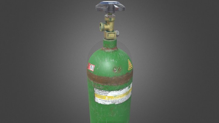 Oxygen tank Damaged 3D Model