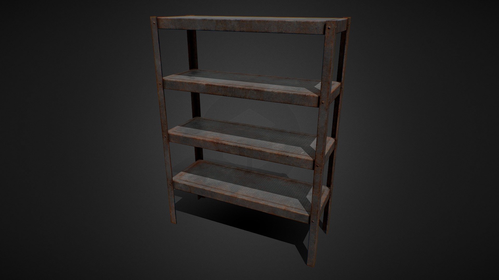 Rusted metal shelf
