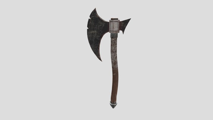 Old Battle Axe - Rusty and Worn 3D Model