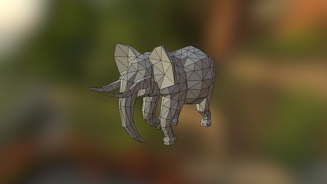 Elephant Lowpoly V01 3D Model