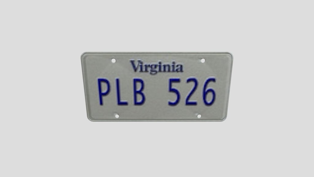 Virginia Licence Plate Pl