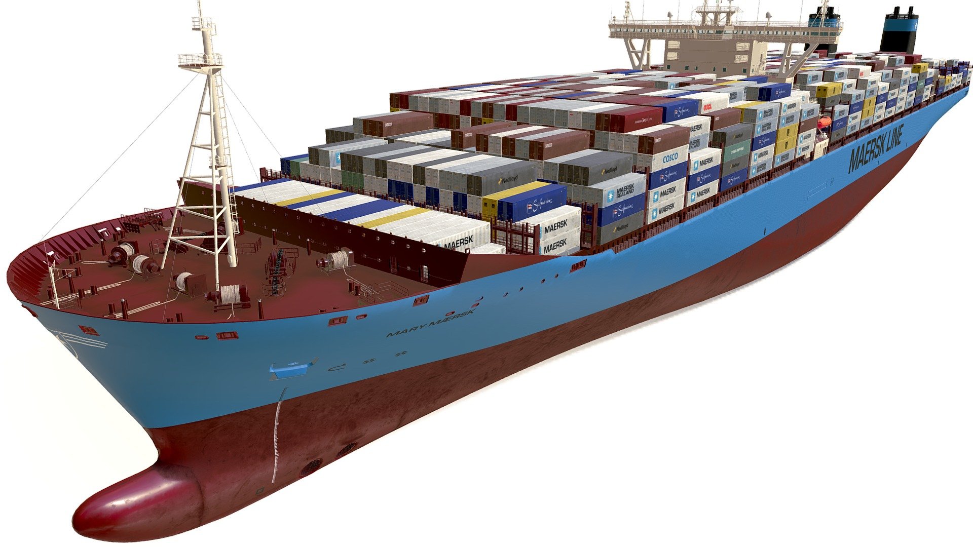 Maersk Triple E 1st gen containers Buy Royalty Free 3D model by