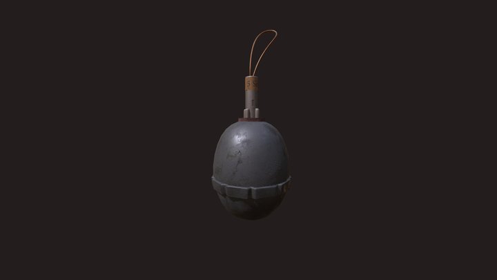 WW1 German Grenade Firts Full Pipeline 3D Model