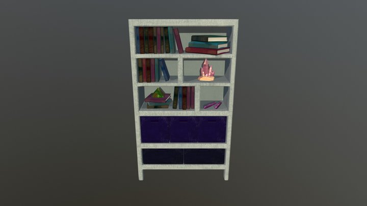 Gritty bookshelf 3D Model