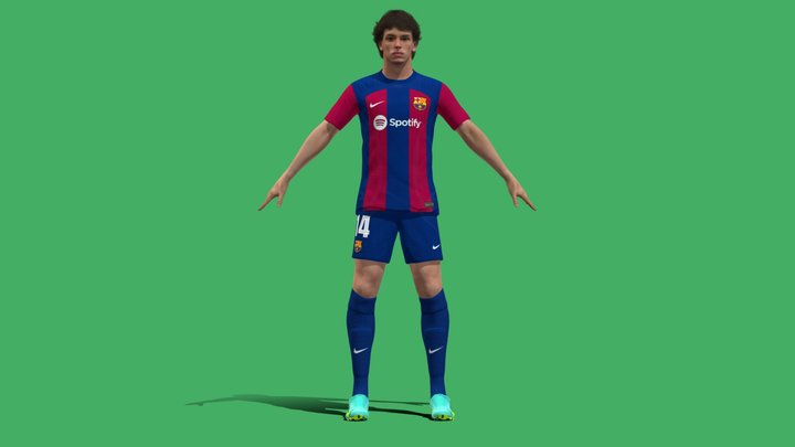 3D Rigged Joao Felix Barcelona 2024 3D Model