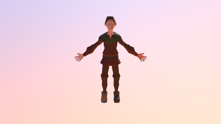 Poor Low Poly Character 3D Model