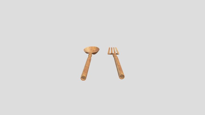 Wood Cutlery Hybrid 3D Model