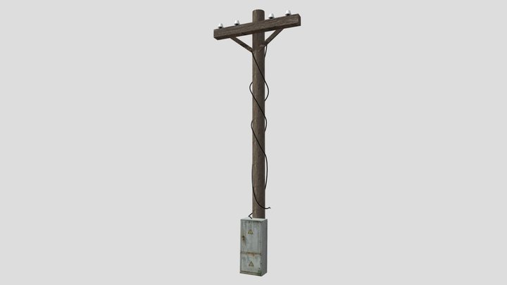 Electrical Box with Telephone Pole – Free 3D Model STL