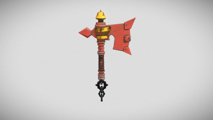Textured metal axe 3D Model