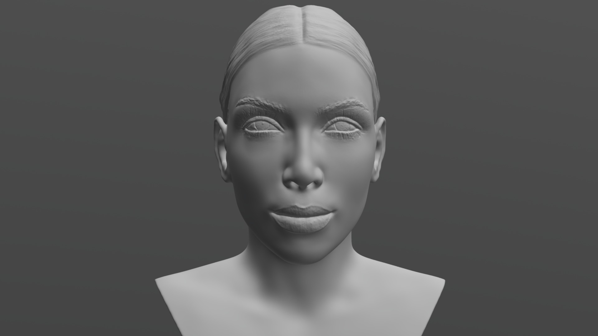 3D model Kim Kardashian bust for 3D printing - This is a 3D model of the Kim Kardashian bust for 3D printing. The 3D model is about a person with a white shirt.