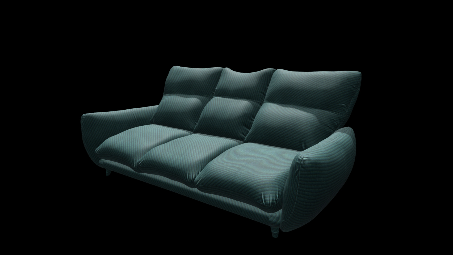 3D model 3 Seats Sofa - This is a 3D model of the 3 Seats Sofa. The 3D model is about a couch with a cushion.