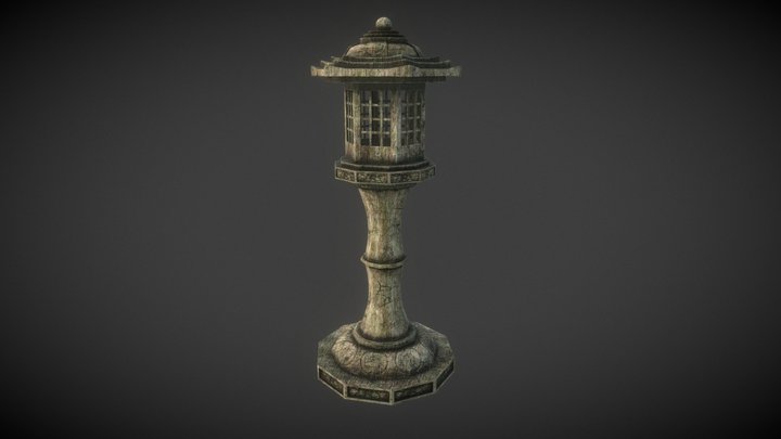 Japanese Stone Lamp 3D Model