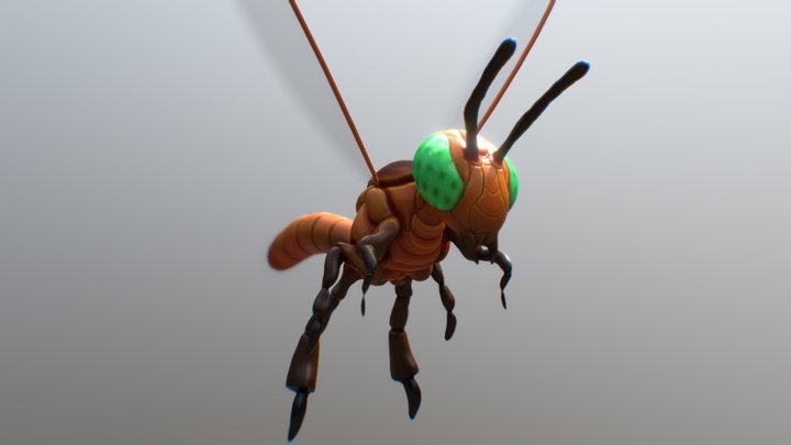 Styled Bee-Tetragonisca angustula 3D Model