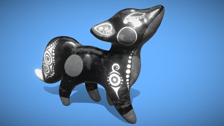 Fox Statuette 3D Model