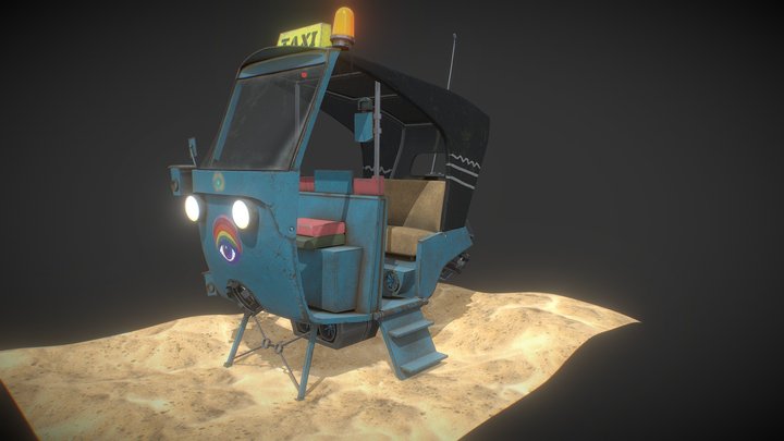 Dieselpunk Auto Rickshaw V2 3D Model