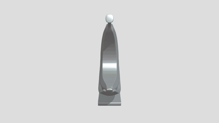 banana-shaped sculpture on stand 3D Model