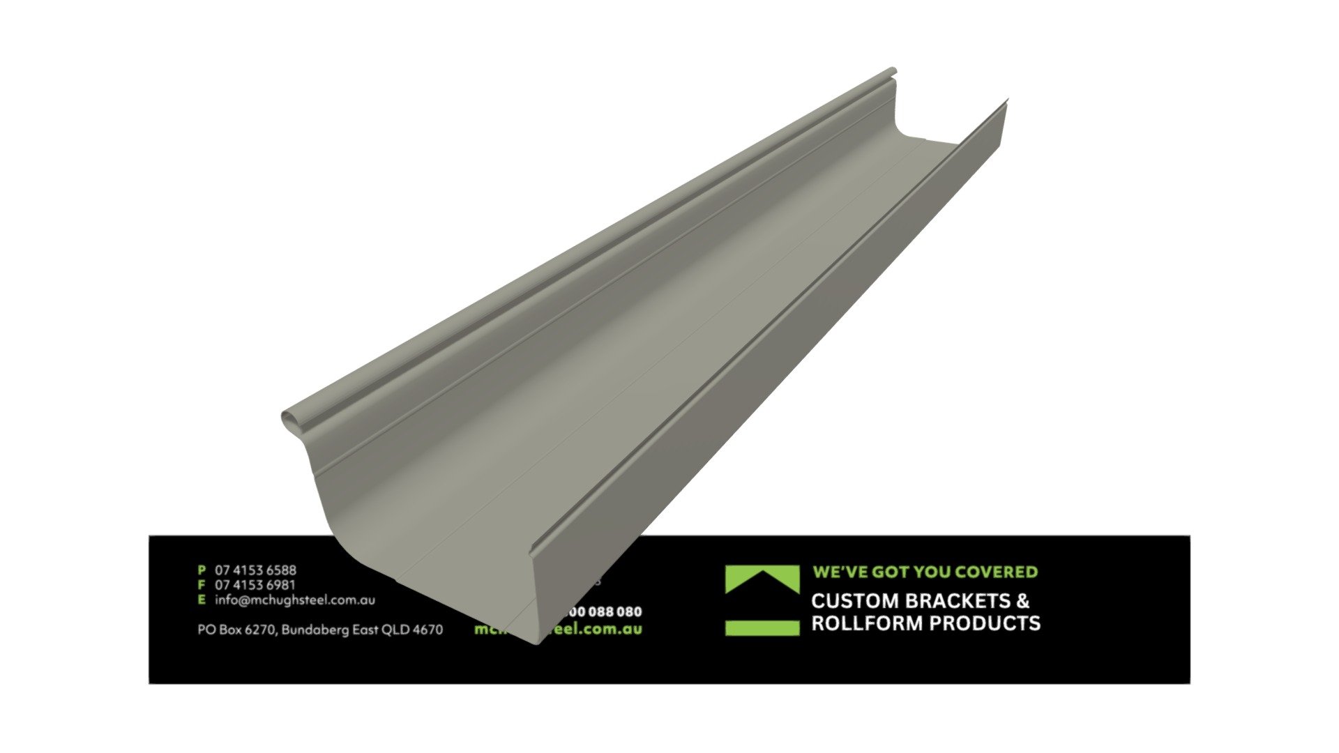 CQ150GU McHugh Quad Gutter150mm Colorbond -Gully - 3D model by ...