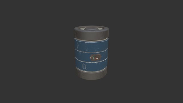 Scifi Barrel Container 3D Model