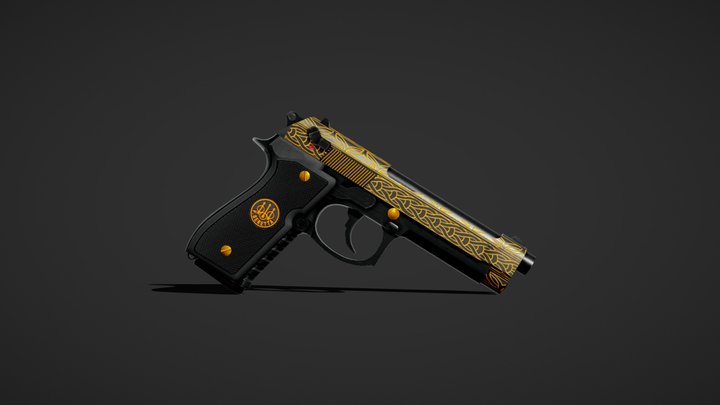 Pistol - Beretta 92 - 02 3D Model