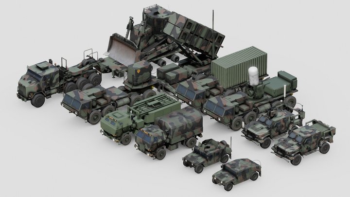 US Military Vehicles 3D Model