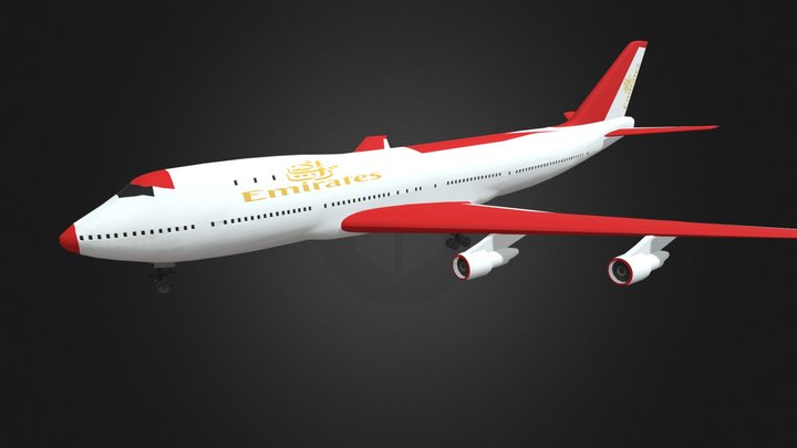 Passenger Plane Air Bus (Emirates Plane) 3D Model