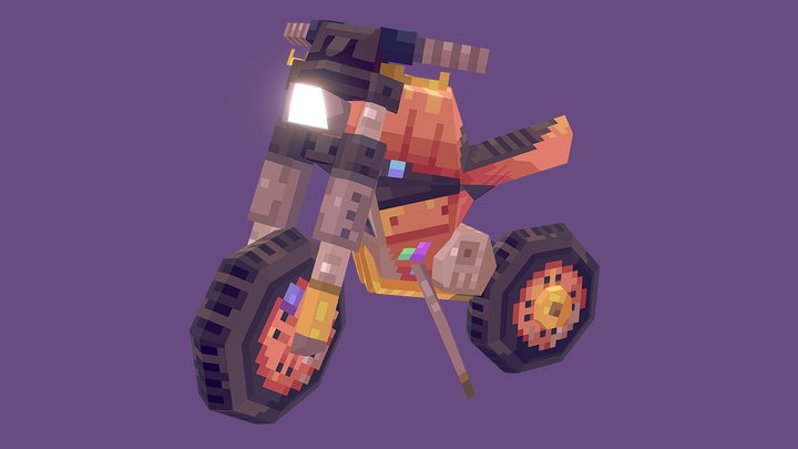 Lowpoly Dirt Bike 3D Model