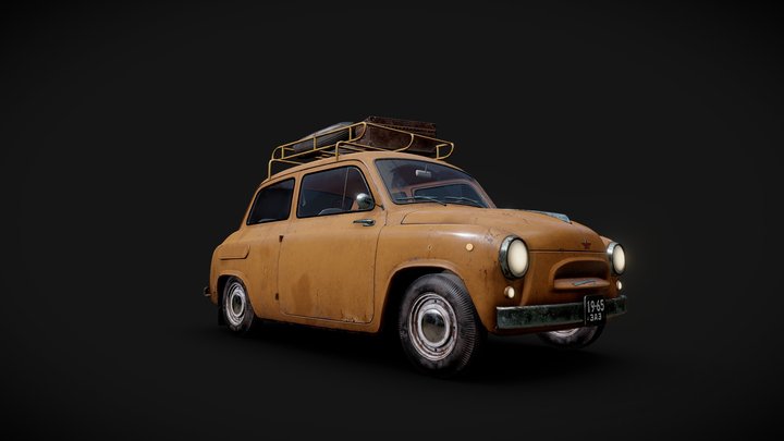 Car Scene 3D Model