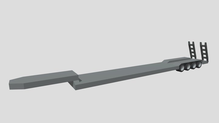 Low Bed Trailer Model 3D Model