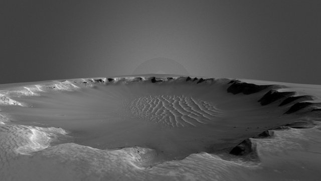 Victoria Crater OSU DEM with Super-resolution 3D Model